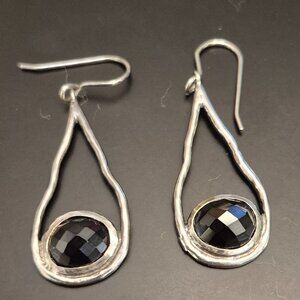 Grace & Heart Sterling Silver Black Onyx Midnight Drop Dangle Earrings